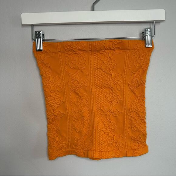 Urban Outfitters Out From Under Orange Textured Tube Top Strapless Size XS/Small - Picture 3 of 5